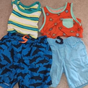 ❤️ 2 shorts 2 tanks Size 2T